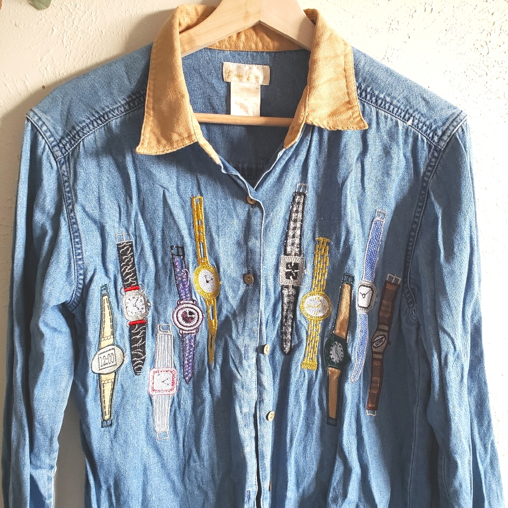 Vintage watches denim shirt